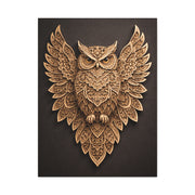 Ornate Symmetrical Owl Mandala Wall Art & Canvas Print
