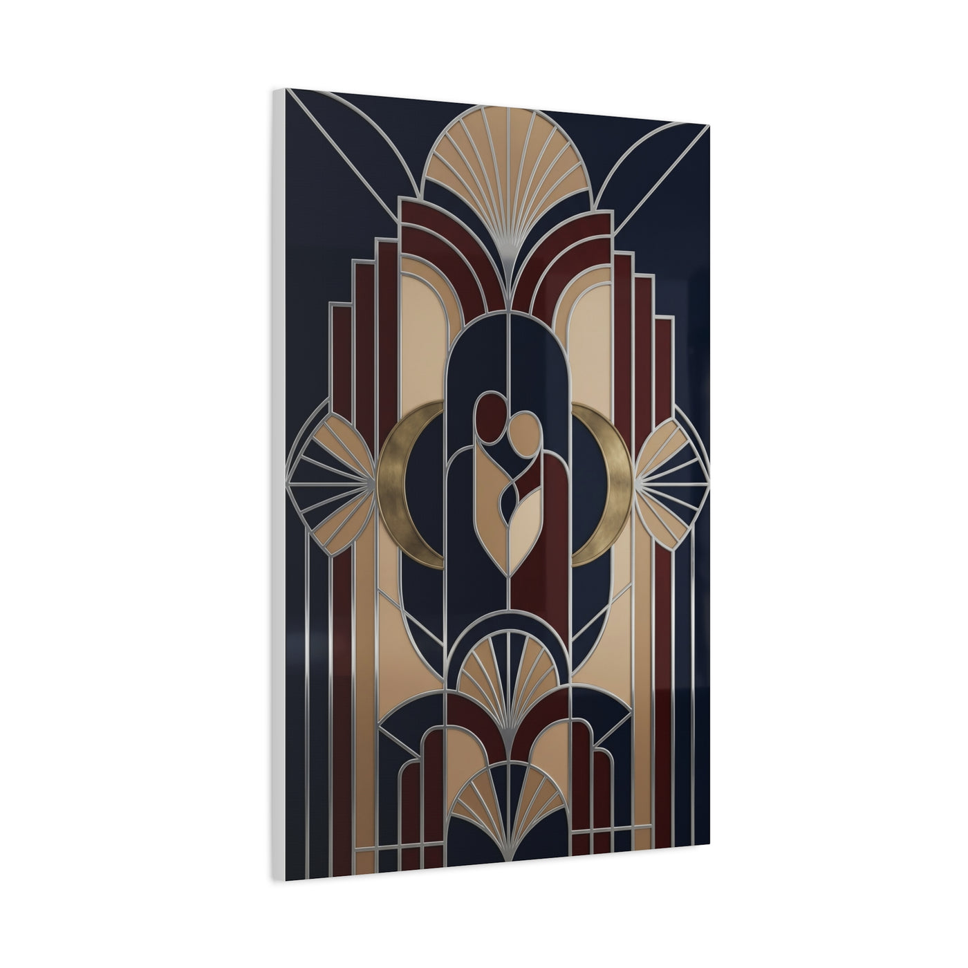 Neo-Deco Geometric Romance Composition Wall Art & Canvas Print