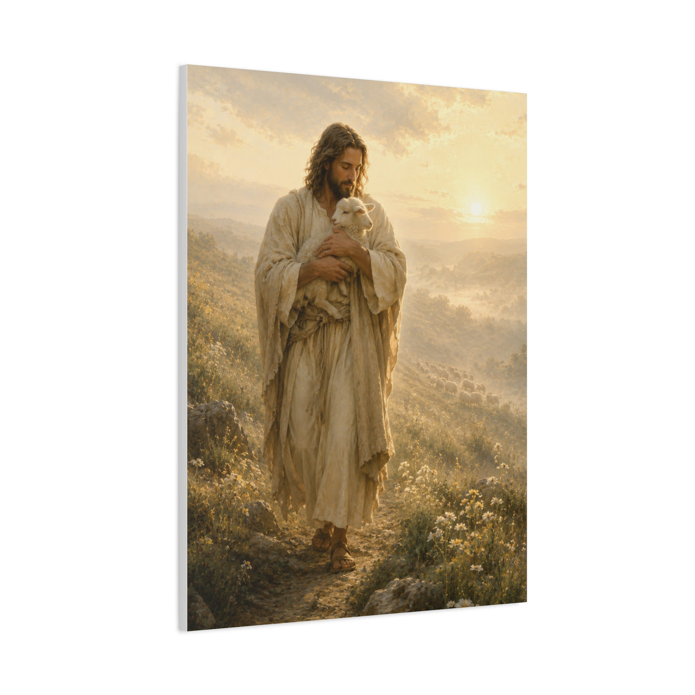 Christ Carrying the Lamb Scripture Wall Art & Canvas Print