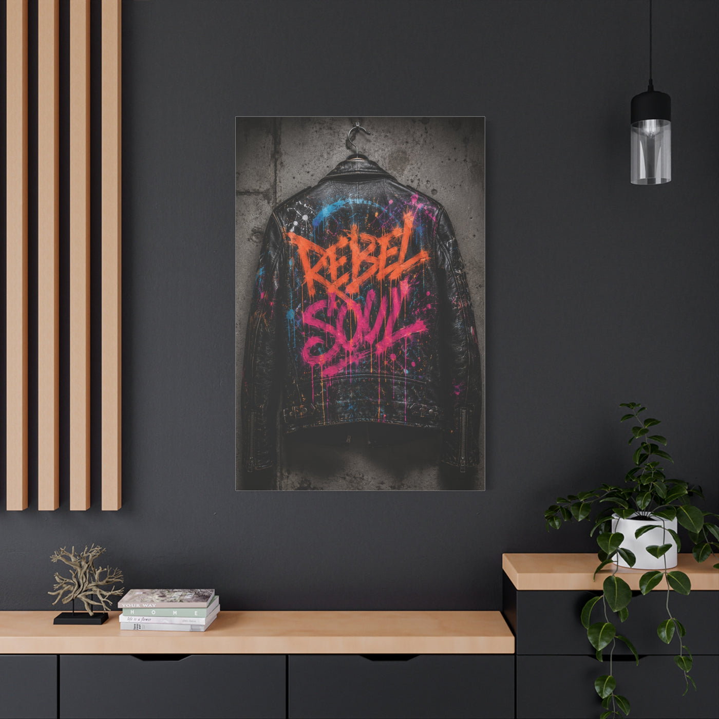 Rebel Soul Leather Graffiti Street Wall Art & Canvas Print