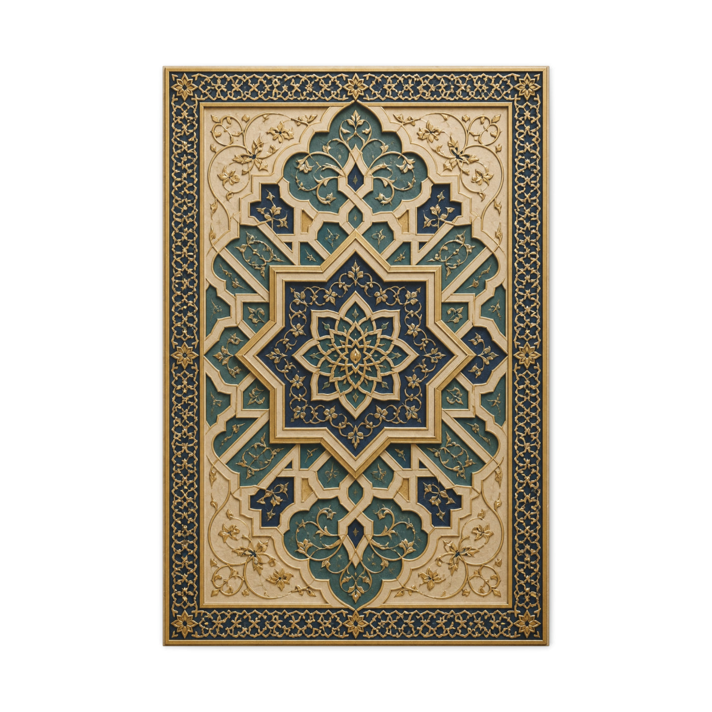 Ornate Islamic Geometric Relief Wall Art & Canvas Print