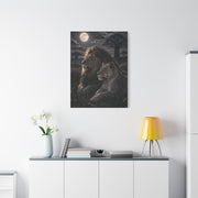 Lion and Lioness Under Moonlight Unity Wall Art & Canvas Print