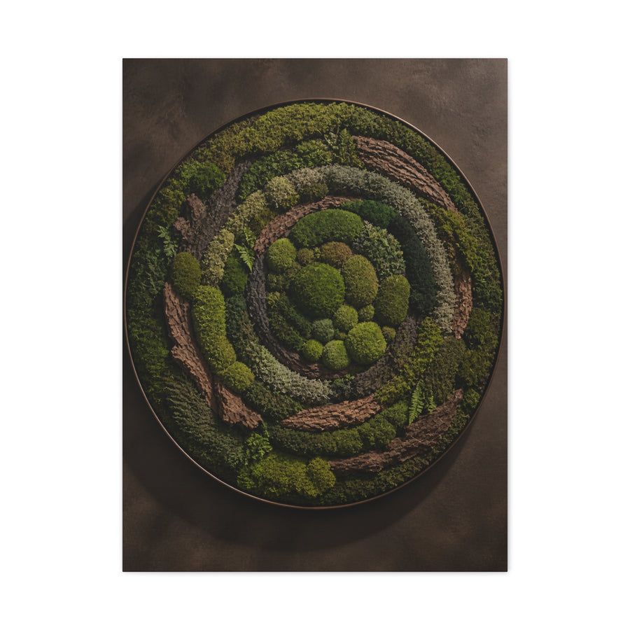 Circular Preserved Moss Relief Wall Art & Canvas Print