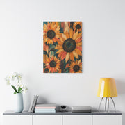 Rustic Color-Wash Sunflower Panel Wall Art & Canvas Print