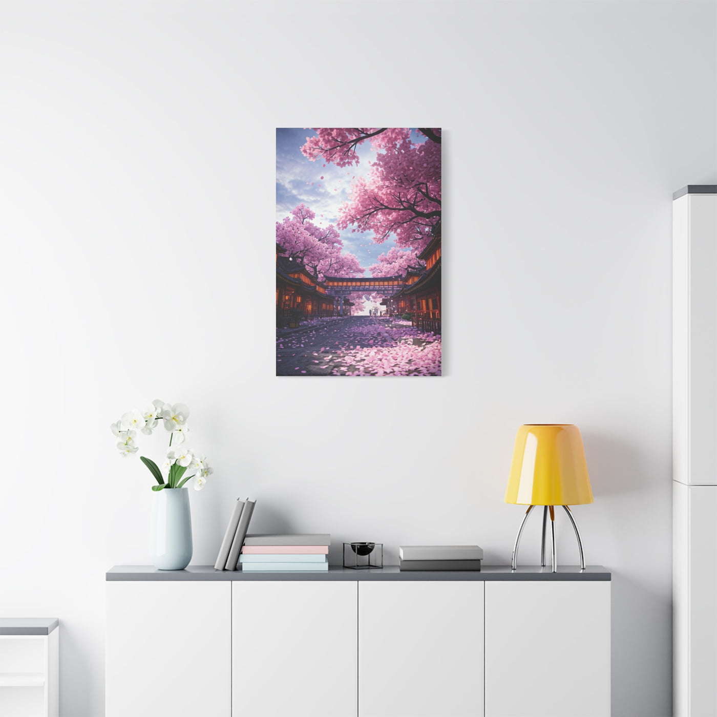 Cherry Blossom Street Wall Art & Canvas Print