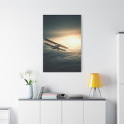 Vintage Biplane Into the Light Wall Art & Canvas Prints