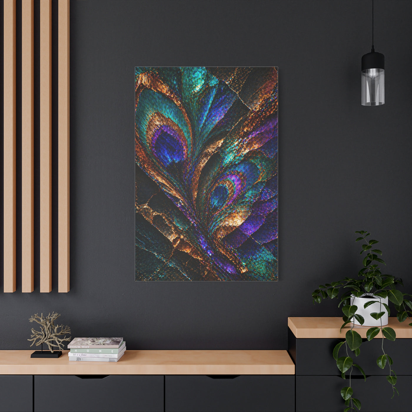 Abstract Peacock Ore Crystal Wall Art & Canvas Print