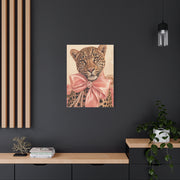 Coquette Leopard Pink Bow Portrait Wall Art & Canvas Print
