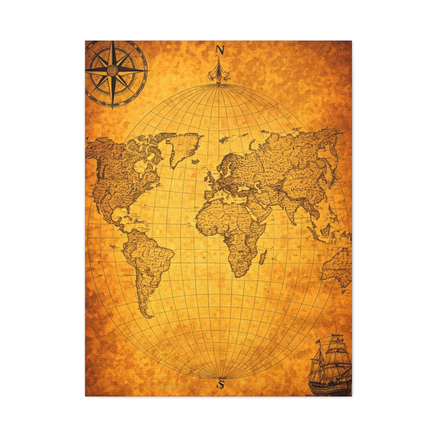 Classic Globe World Map Wall Art & Canvas Prints