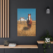 Chestnut Horse Farm Meadow Wall Art & Canvas Print