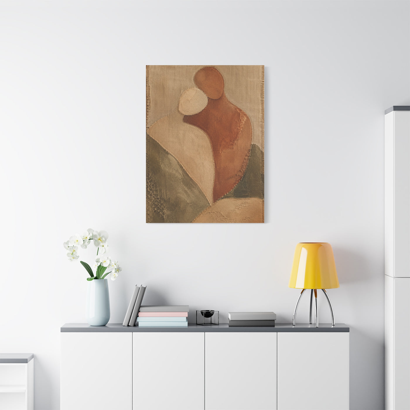 Minimal Abstract Embrace Romance Wall Art & Canvas Print