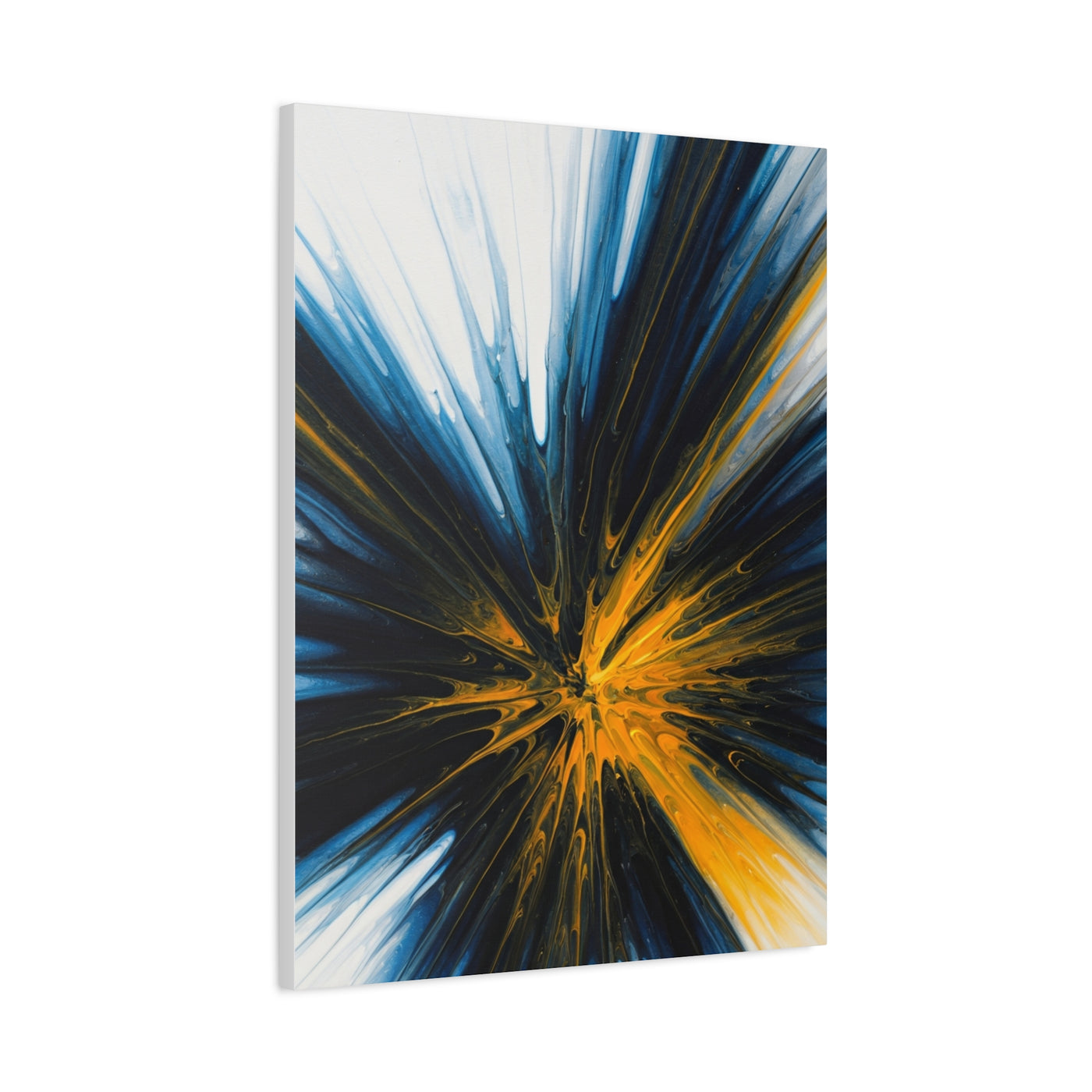 Blue and Gold Radiating Abstract Wall Art & Canvas Prints