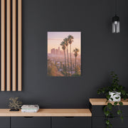Los Angeles Sunset Skyline with Palm Trees Wall Art & Canvas Print