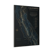 California Hydrological Map Wall Art & Canvas Print