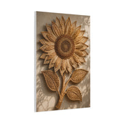 Handwoven Natural Sunflower Textile Wall Art & Canvas Print