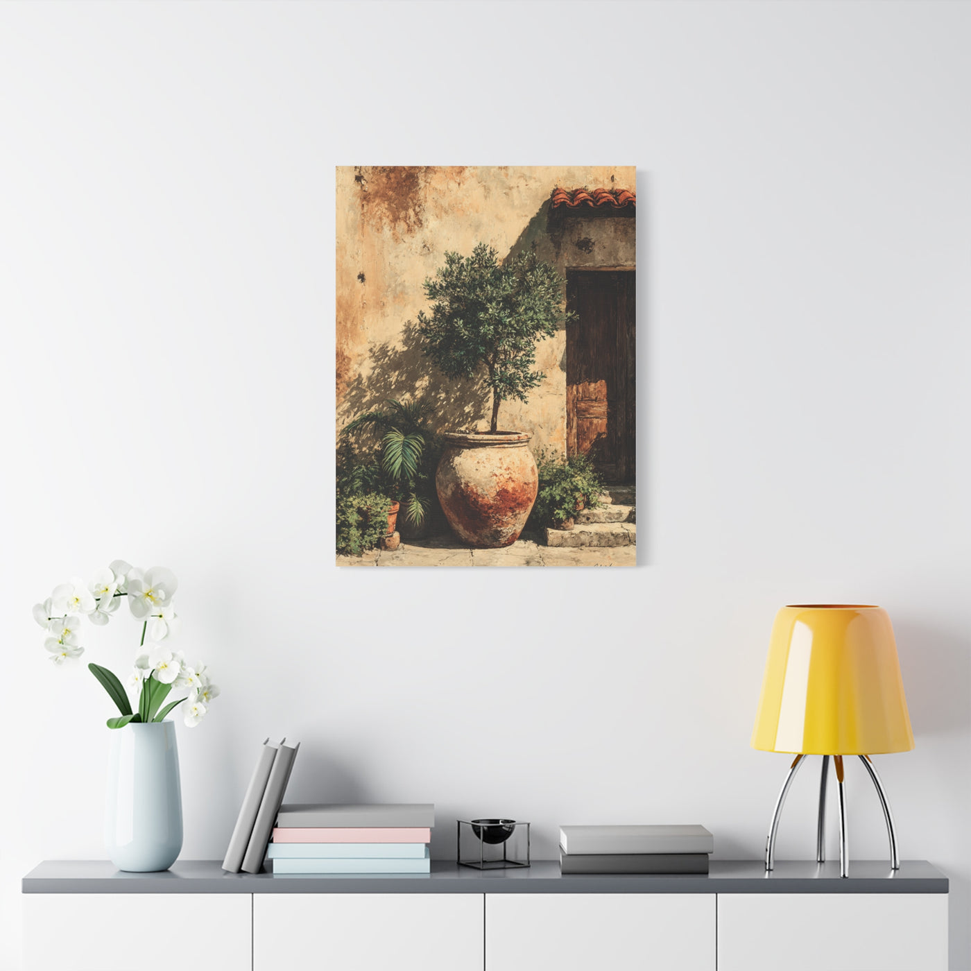 Mediterranean Olive Tree Entrance Wall Art & Canvas Print