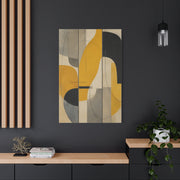 Organic Flow Mustard Curve Abstract Wall Art & Canvas Print