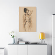 Elegant Charcoal Figure Study Wall Art & Canvas Print