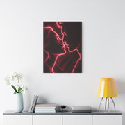 Neon Velvet Kiss Silhouette Wall Art & Canvas Print