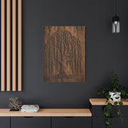 Carved Willow Tree Wooden Relief Trees Wall Art & Canvas Print