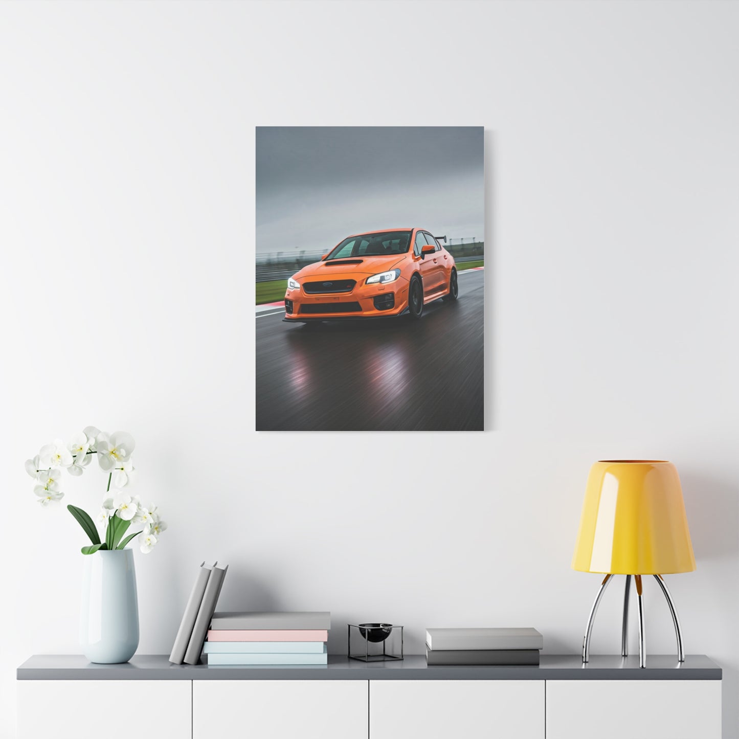 Subaru WRX STI Wet Circuit Rally Attack Wall Art & Canvas Prints