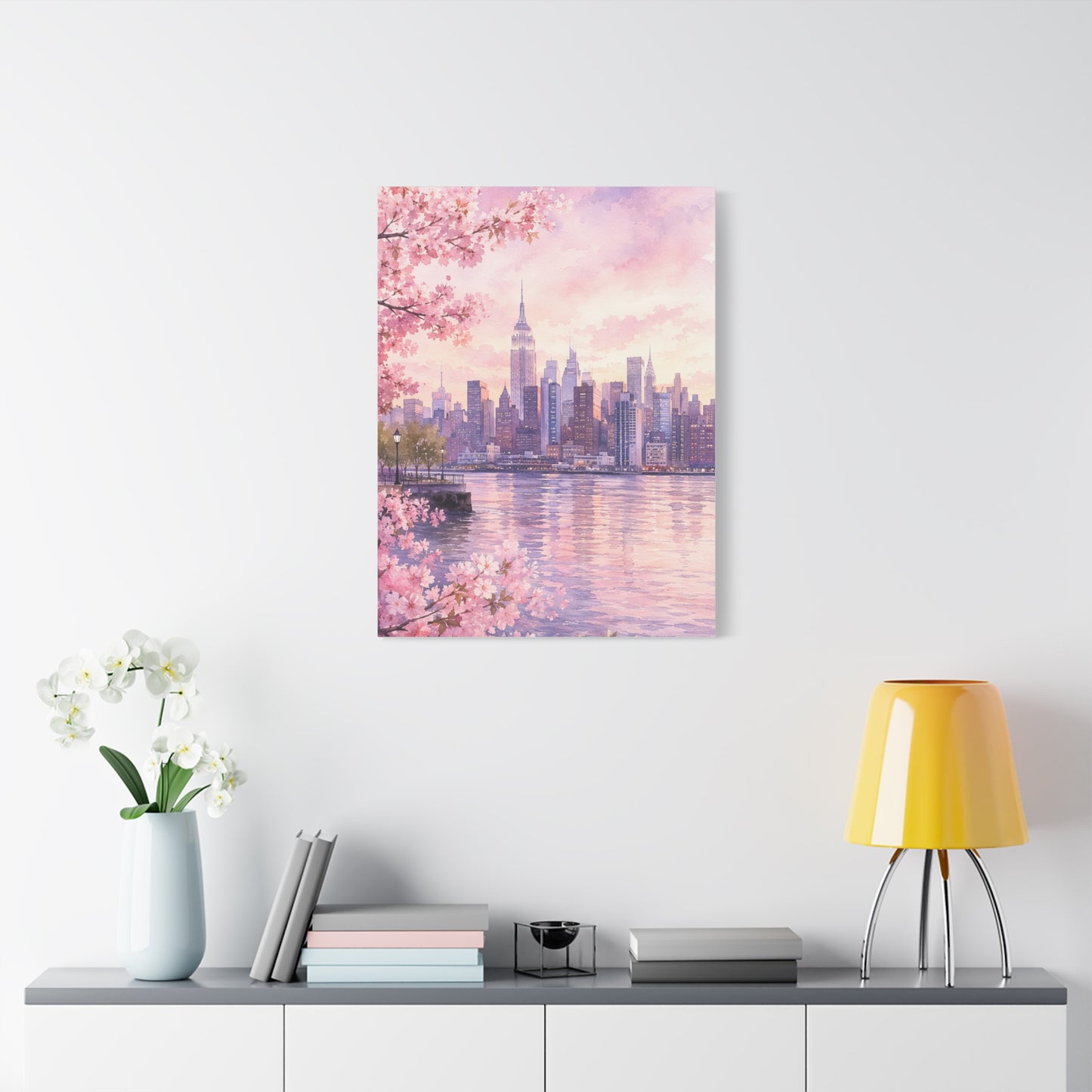 Spring Manhattan Skyline Blossom Wall Art & Canvas Print