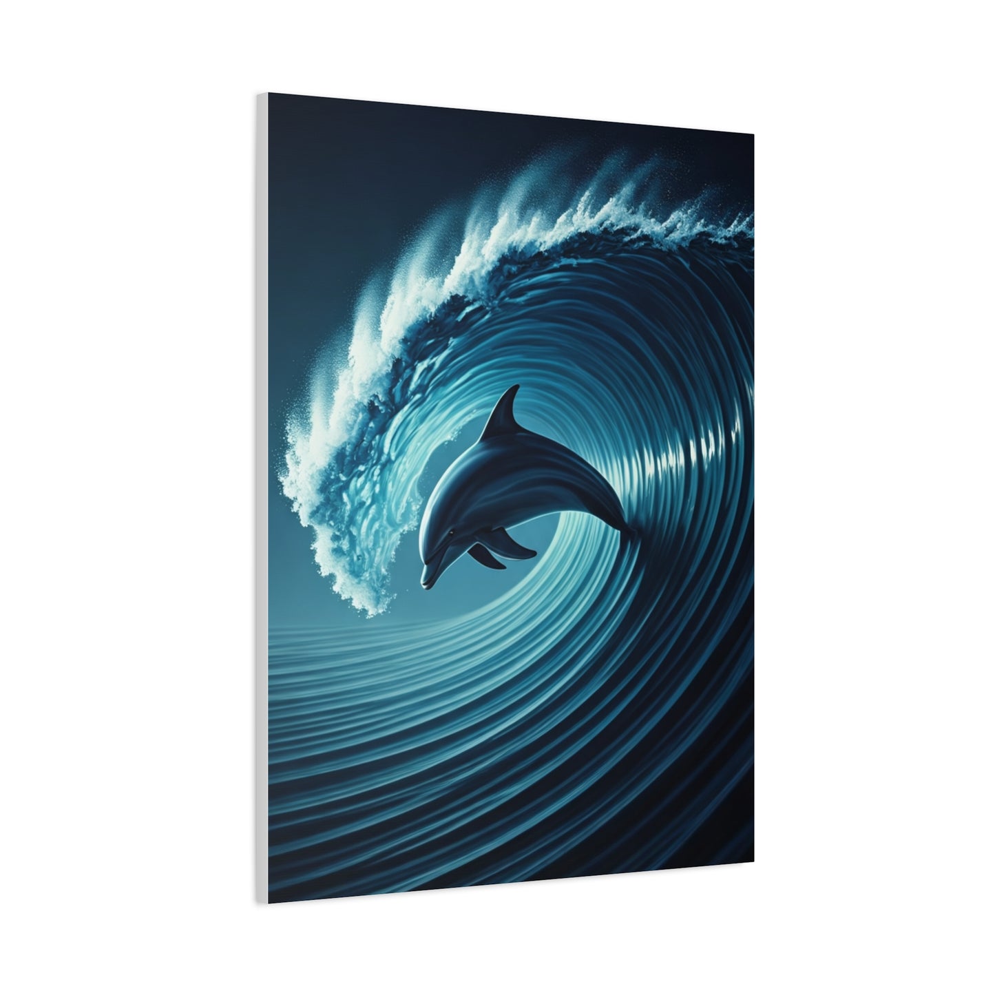 Dolphin Within Ocean Wave Motion Wall Art & Canvas Prints
