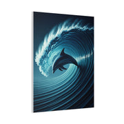 Dolphin Within Ocean Wave Motion Wall Art & Canvas Prints