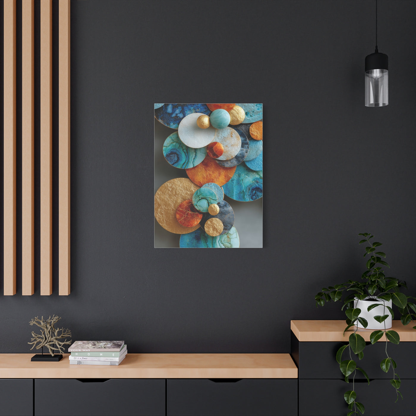 Overlapping Multicolor Metal Circles Wall Art & Canvas Print