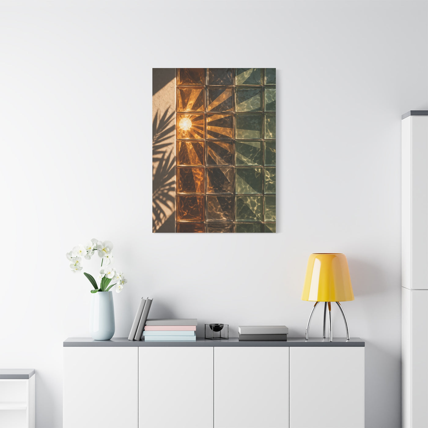 Sunburst Glass Block Reflection Wall Art & Canvas Print