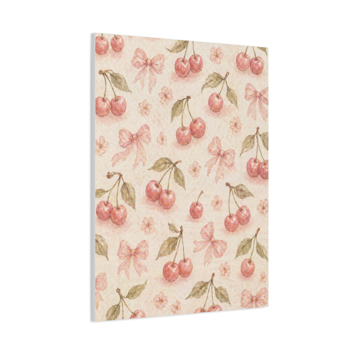 Pink Cherry Pattern Composition Wall Art & Canvas Print