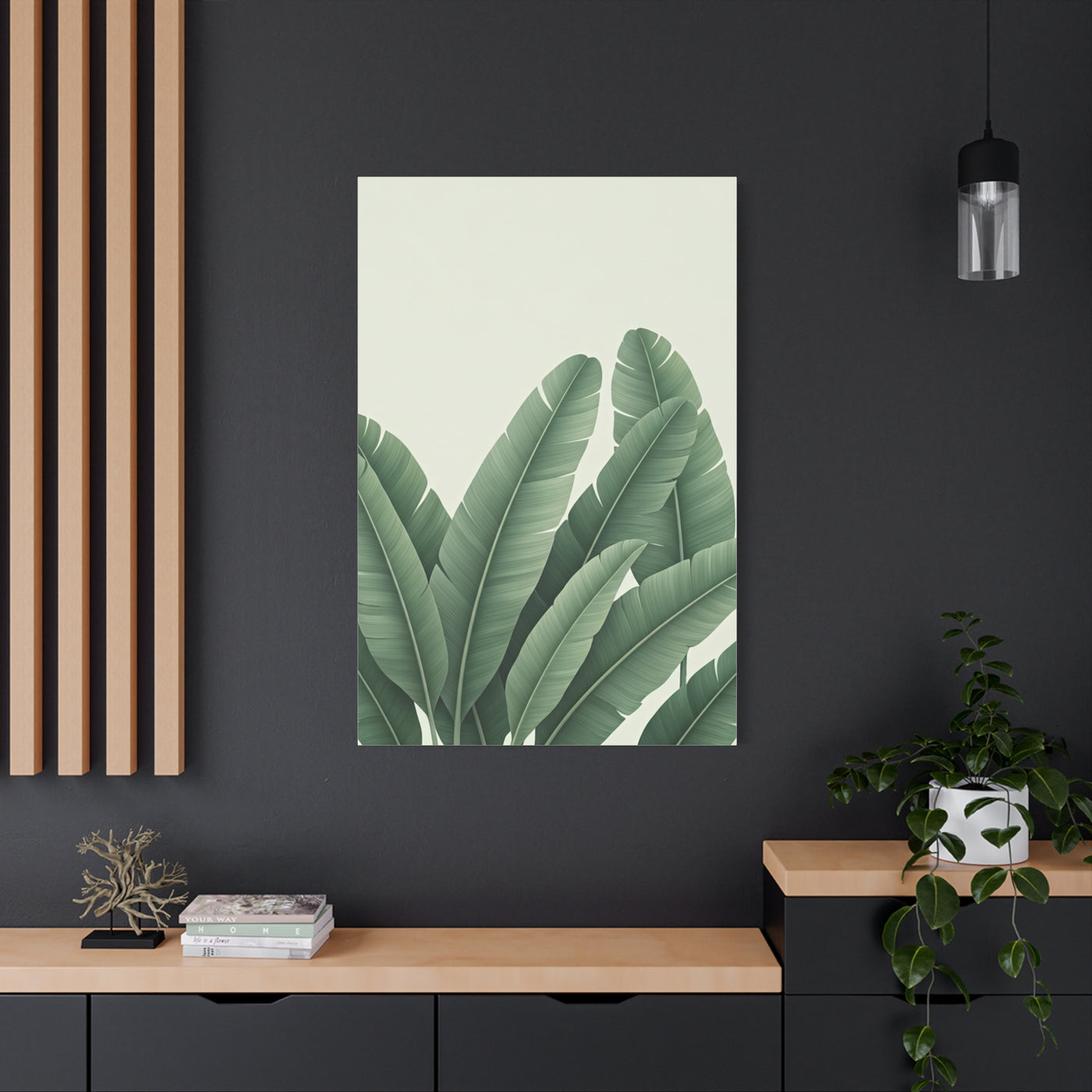 Tropical Banana Leaves Minimal Botanical Wall Art & Canvas Prints