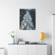 Aerial Braided Mountain River Wall Art & Canvas Print