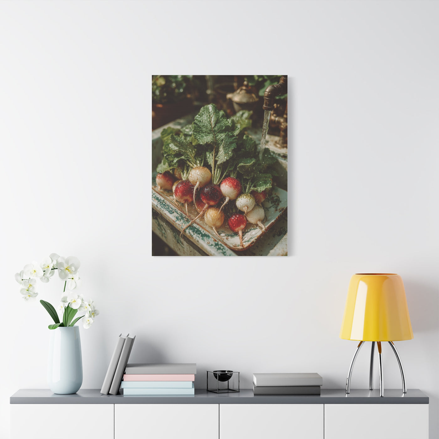Fresh Garden Radishes Farm Sink Wall Art & Canvas Print