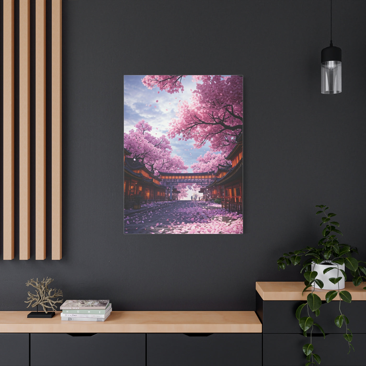 Cherry Blossom Street Wall Art & Canvas Print