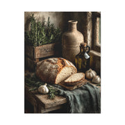 Rustic Bread and Olive Oil Still Life Wall Art & Canvas Print