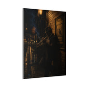 Midnight Jazz Alley Trumpeter Wall Art & Canvas Print