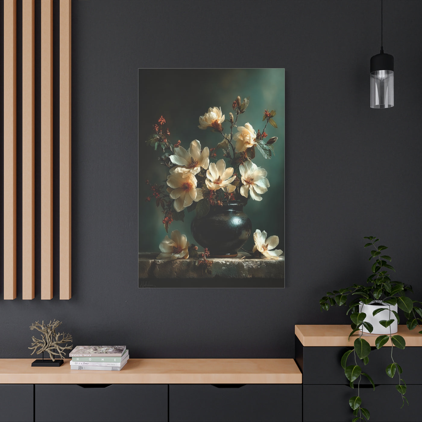 Magnolia Floral Still Life Wall Art & Canvas Print