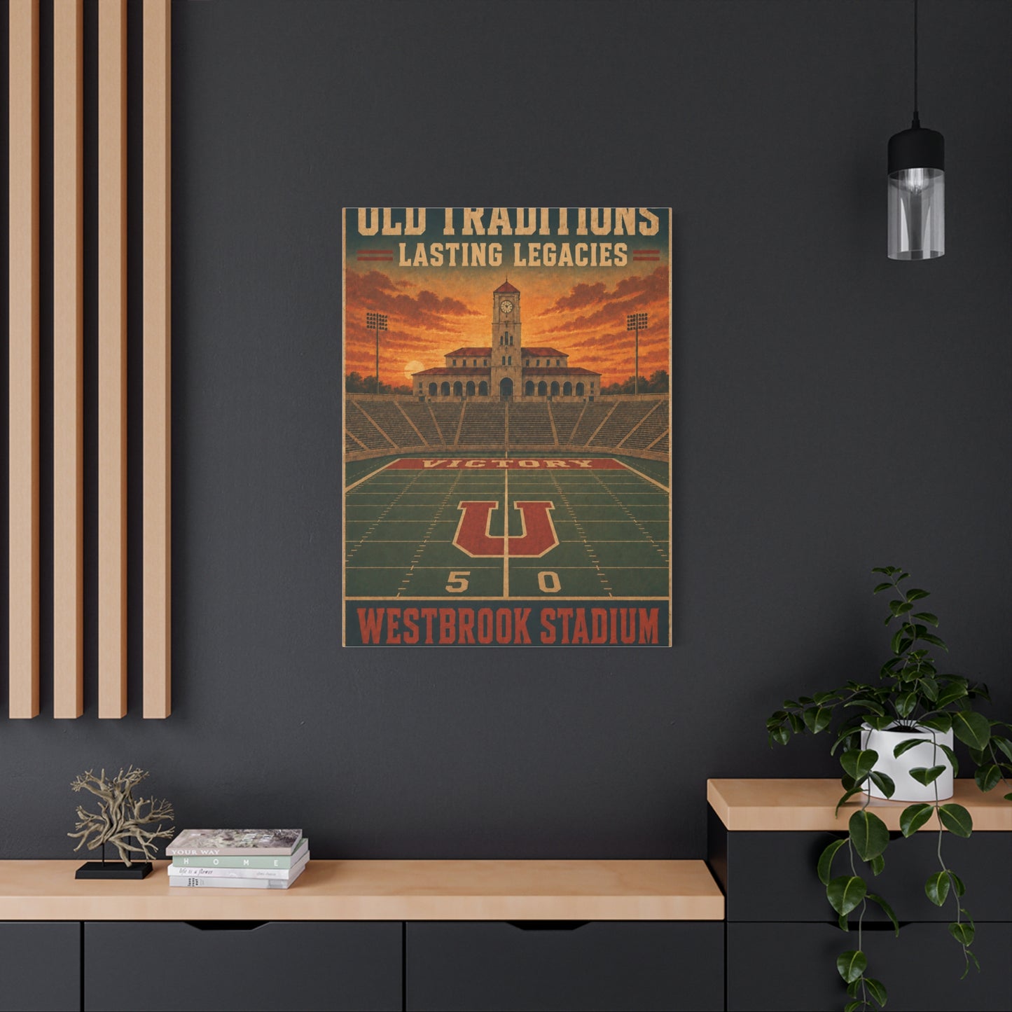 Vintage Stadium Legacy Football Sports Wall Art & Canvas Print