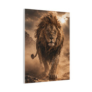Charging Lion Dust Storm Power Wall Art & Canvas Print