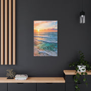 Golden Sunrise Ocean Horizon Scene Wall Art & Canvas Print