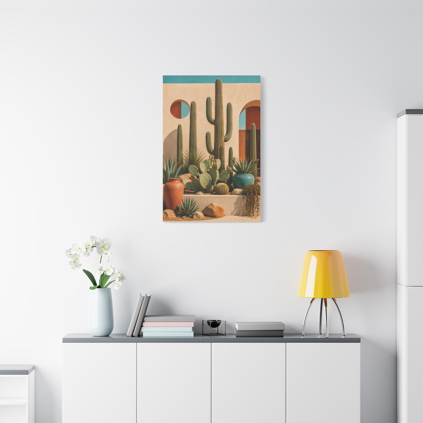Desert Modern Cactus Garden Southwest Wall Art & Canvas Print