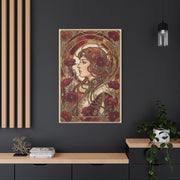 Art Nouveau Red Poppy Muse Portrait Wall Art & Canvas Print
