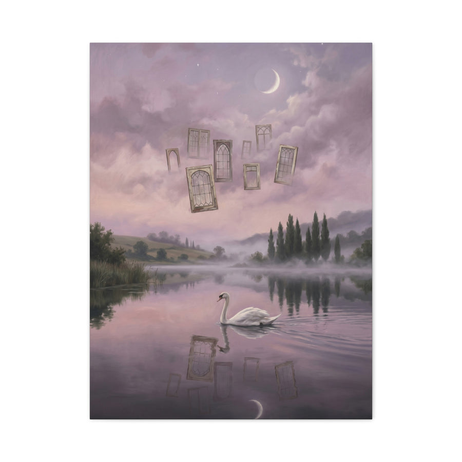 Surreal Swan Dreamscape Reflection Wall Art & Canvas Print