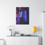 Cyberpunk Neon Vending Alley Street Wall Art & Canvas Print