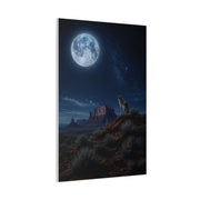 Moonlit Coyote Desert Wall Art & Canvas Print