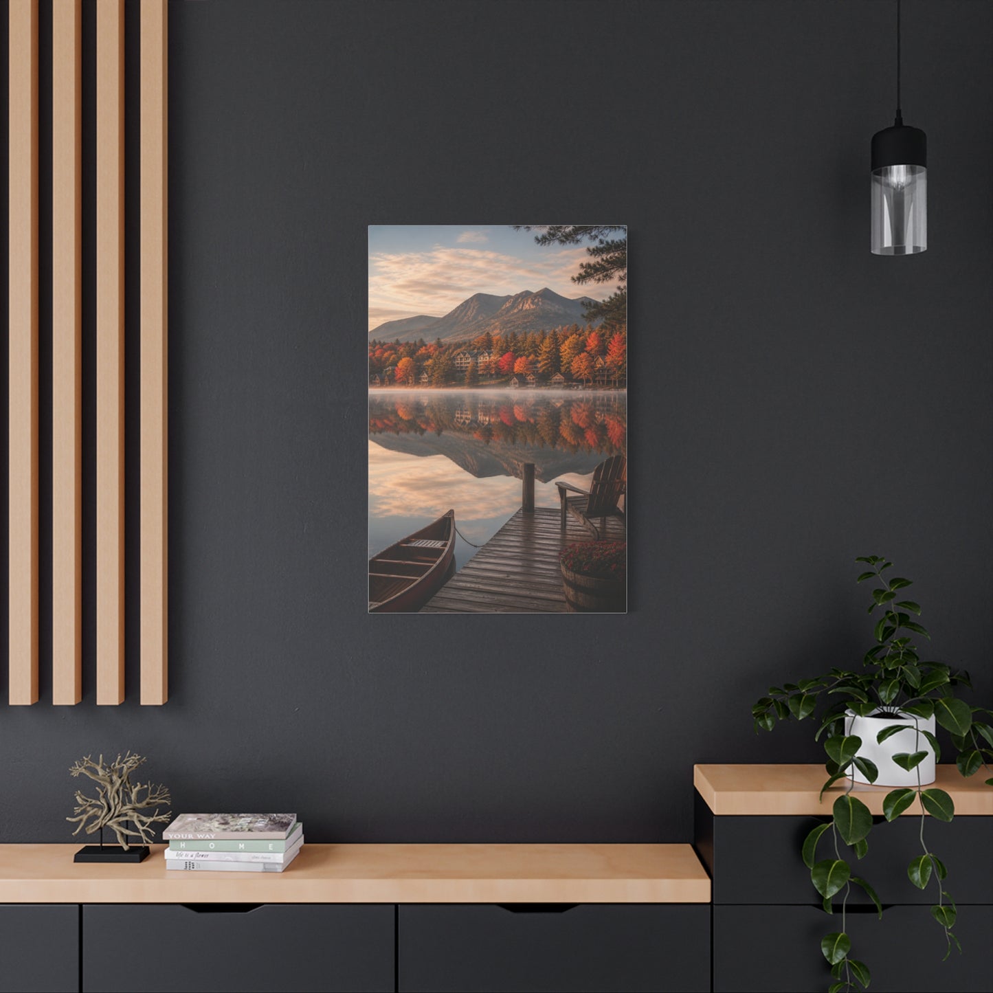 Lake Placid Autumn Reflection Wall Art & Canvas Print