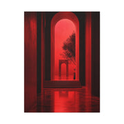 Surreal Crimson Archway Interior Wall Art & Canvas Print