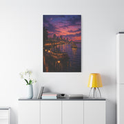 Mississippi River Twilight Cityscape Wall Art & Canvas Print