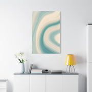 Teal & Cream Motion Swirl Wall Art & Canvas Prints